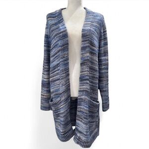 Chico's Heather Blue & Grey  Knit Cardigan size L